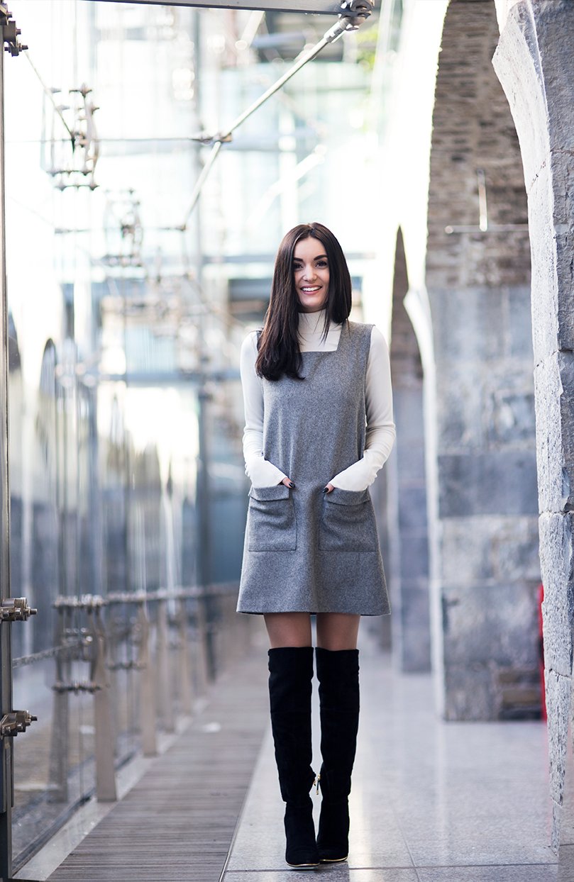 winter pinafore dress